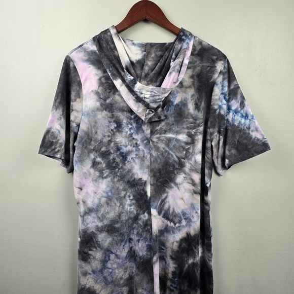VIBE‎ Sportswear Soft Tie Dye Maxi Dress Hooded Multi-colored Womens Plus Sz 2X - Picture 6 of 16